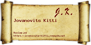 Jovanovits Kitti névjegykártya